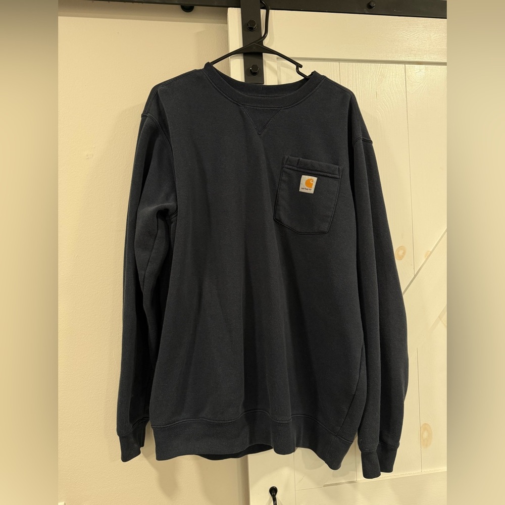 Carhartt Men's Navy Blue Crewneck Sweater